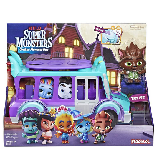 Netflix Super Monsters GrrBus Monster Bus Toy with Lights, Sounds, and Music