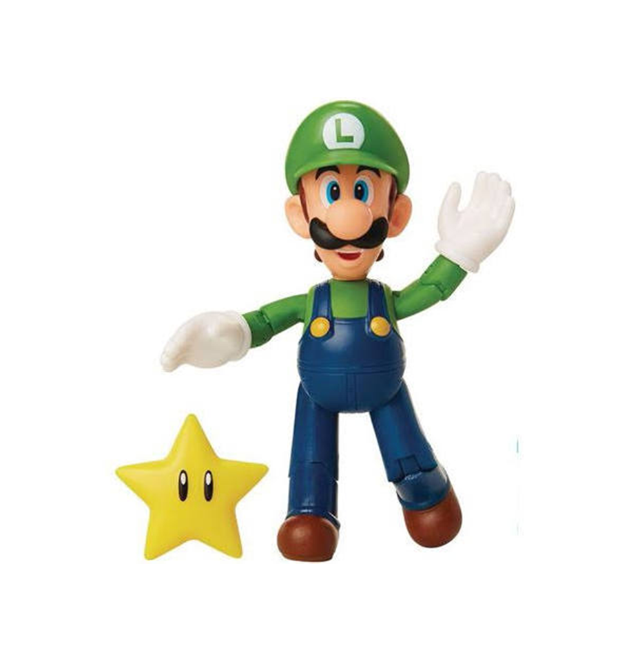 World of Nintendo Luigi 4" Figure with Star