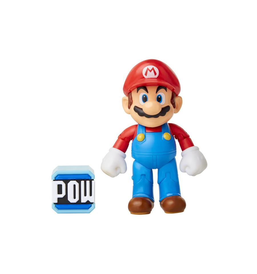 World of Nintendo 4" Mario Figure With POW Block