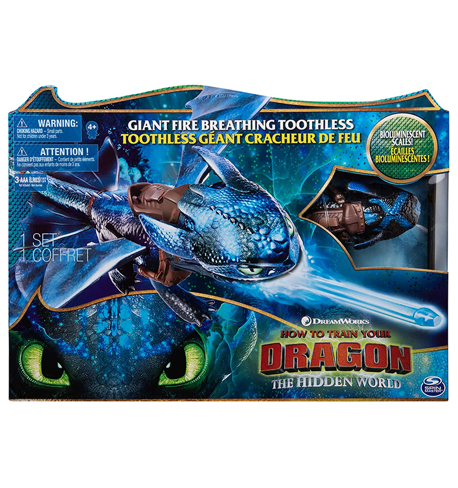 Dreamworks Dragons, Giant Fire Breathing Toothless, Dragon with Fire Breathing Effects & Bioluminescent Color