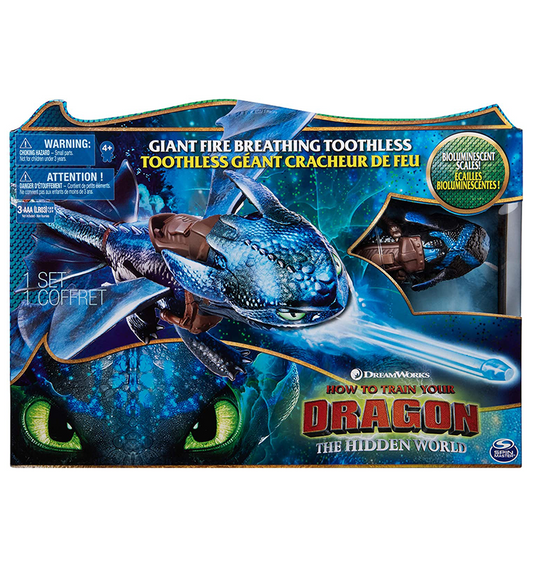 Dreamworks Dragons, Giant Fire Breathing Toothless, Dragon with Fire Breathing Effects & Bioluminescent Color
